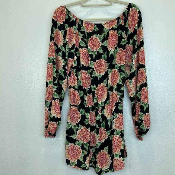 Show Me Your Mumu Rane Romper Flower Puff Sleeves SZ Medium - Picture 4 of 7